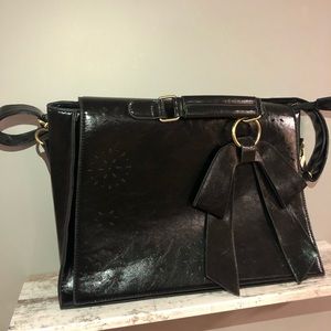 Ecosusi Black briefcase crossbody messenger purse